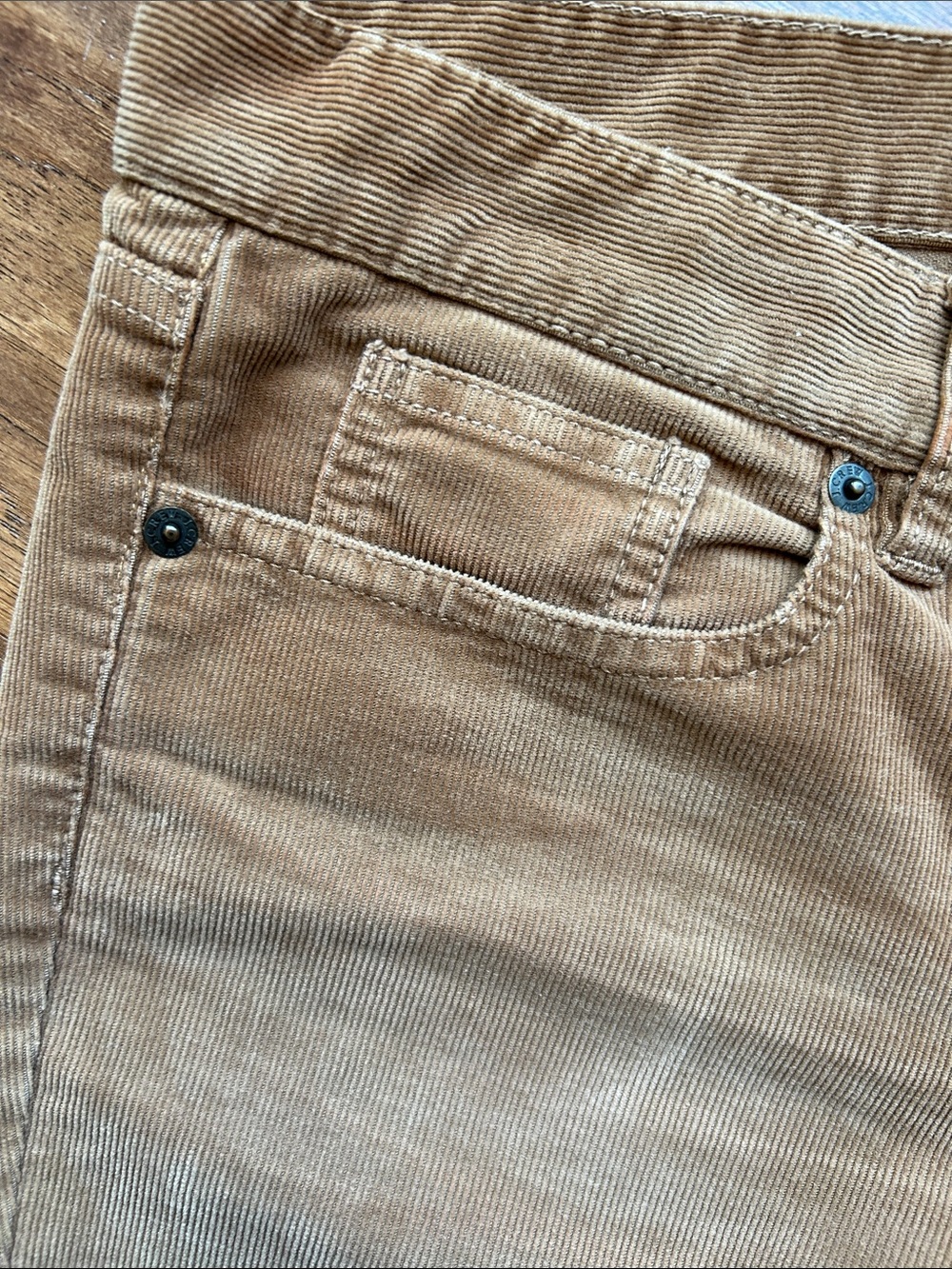 J. Crew Toothpick super skinny Stretch cords with 6” zippers at ankle. tan sz32 - Picture 3 of 12